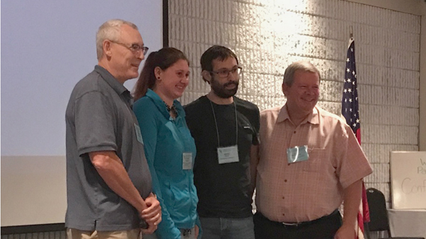 Stephanie receiving her award at the "Lipids, Molecular & Cellular Biology of" Gordon Research Conference in Waterville Valley New Hampshire.