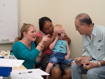 Child receiving treatment at CVRP program in Panama
