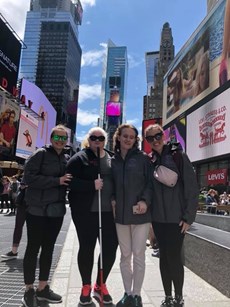 Members of CVRP's Orientation & Mobility Program pose for a photo during the group trip to New York City