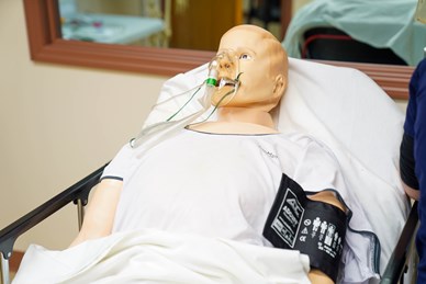 SimMan patient simulation manikin utilized by medical students during training