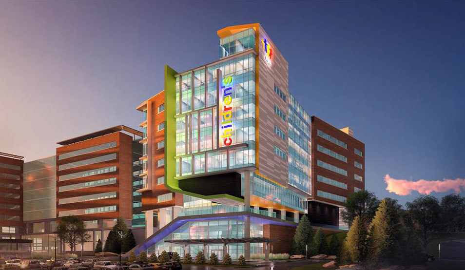 Artist's rendering of the WVU Medicine Children's tower.