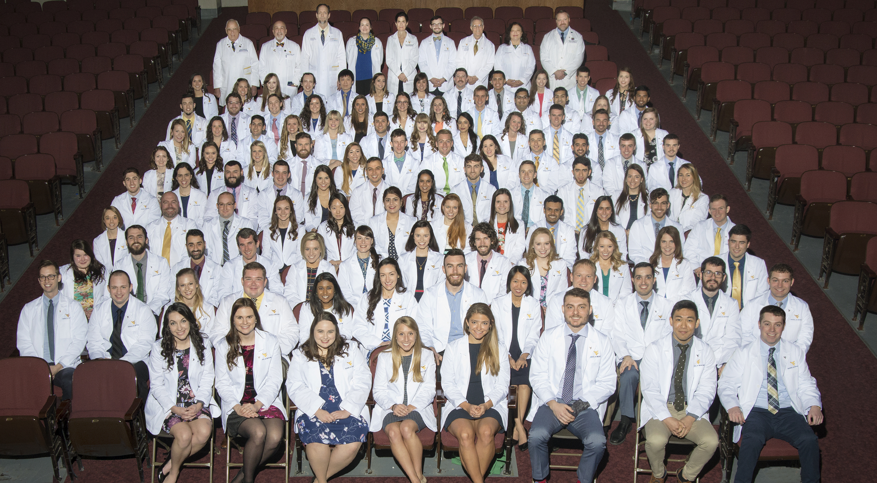 Group shot of WVU School of Medicine Class of 2020.
