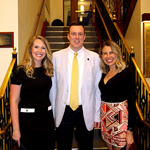 Kristen McDonald and Alexis Dunn with Dr. Ralph Utzman