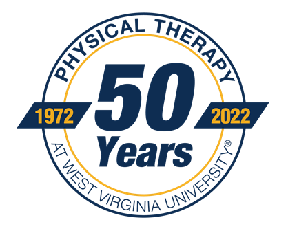 WVU Physical Therapy 50th Anniversary logo