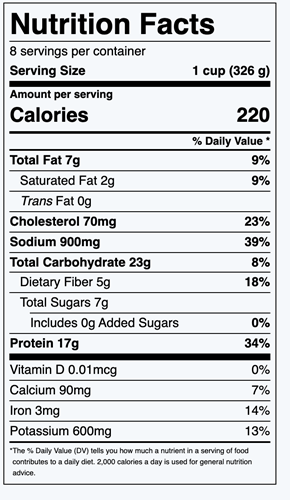 Chicken Noodle Soup Nutrition Facts