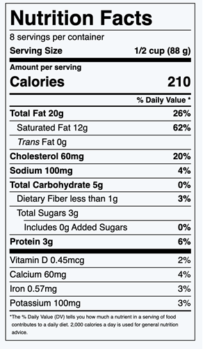 Pumpkin Pie Fruit Dip Nutrition Facts