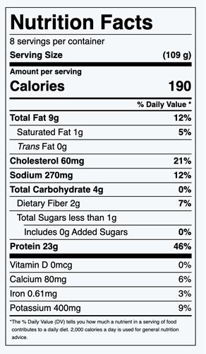 Almond "Breaded" Chicken Fingers Nutrition Facts
