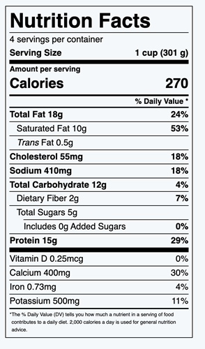 Broccoli Cheese Soup Nutrition Facts