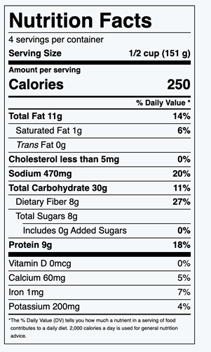 Chickpea "Tuna" Salad Nutrition Facts