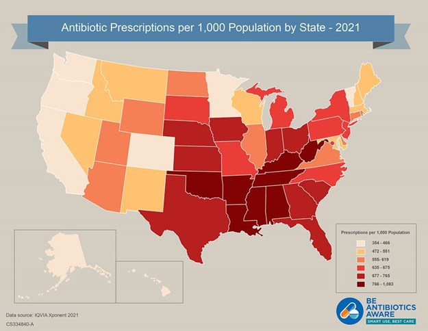Outpatient Antibiotic Use 2021 Map