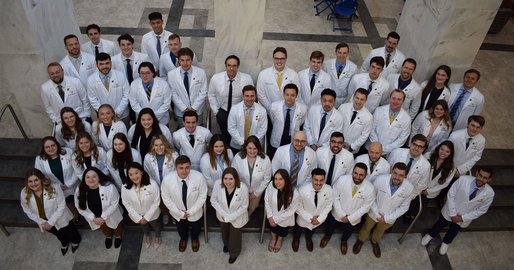 MD Student Services Group picture in the pylons area.