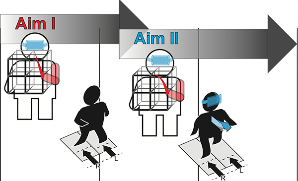 Arrows showing aim1 and 2
