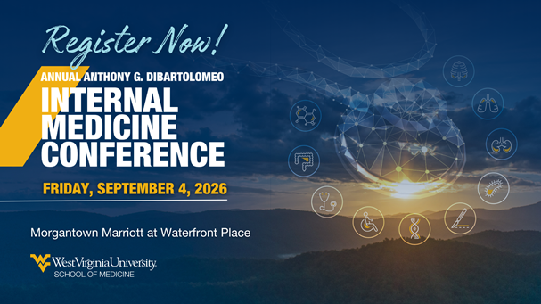 Register Now graphic for the Annual DiBartolomeo Internal Medicine Conference 2026